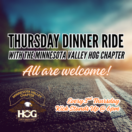 Thursday Night Dinner Ride with the MN Valley HOG Chapter