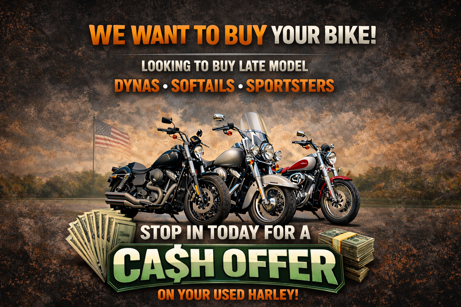 We want your used motorcycle!