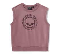 Women's Willie G Skull Bling Sleeveless Crew - Nostalgia Rose