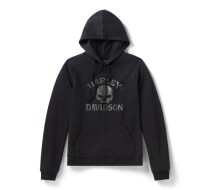 Women's Willie G Skull Bling PO Hoodie - Harley Black