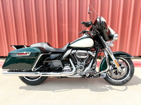2025 Police Electra Glide Mystique Green/White Gold Pearl