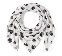 Women's Willie G Skull Shawl - Print - Cloud Dancer & Harley Black