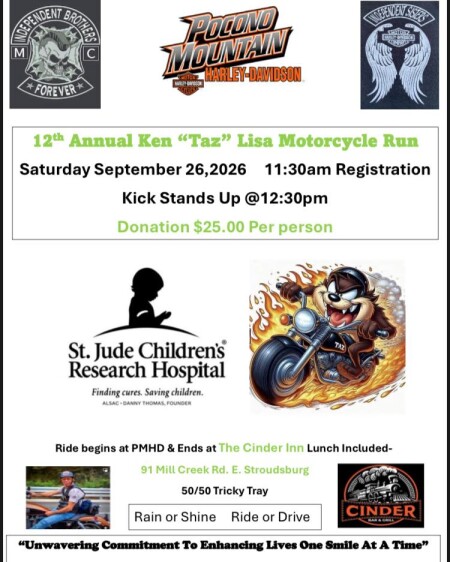12th Annual Ken “Taz” Lisa Motorcycle Run