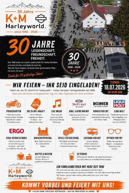 30 Jahre K+M Harleyworld Party in Staudach-City