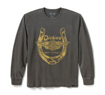 H-D X DICKIES コラボ・ ウィングドホースシュー長袖T＃96089-26VM ウォシュドブラック