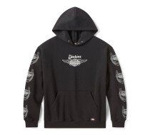 H-D X DICKIES コラボ・ ウィングドホースシュー・オーバーサイズ・プルオーバーフーディー＃96090-26VX ブラック