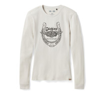 H-D X DICKIES コラボ・ レディース・ホースシューサーマル長袖T＃96111-26VW ボーン