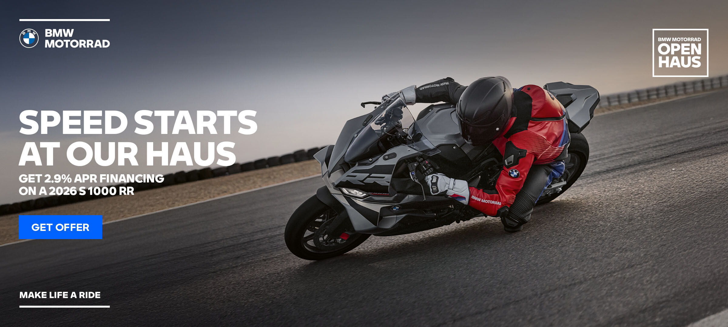 2.9% APR financing or $1,000 off MSRP on the 2026 S 1000 RR