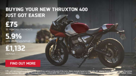THRUXTON 400 - NOW AVAILABLE ON 5.9% APR REPRESENTATIVE