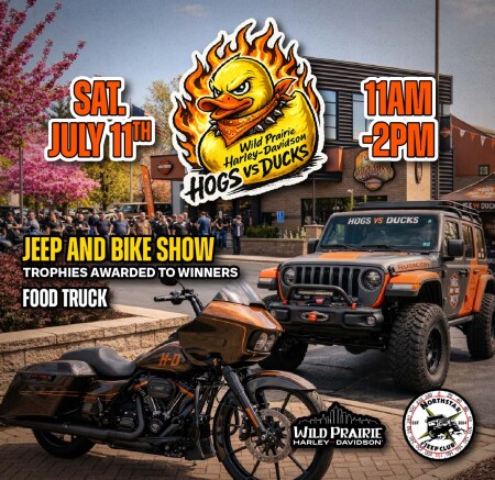 Hog vs Ducks: Harley & Jeep show