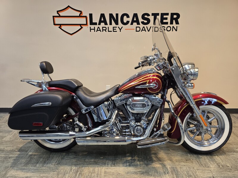 2014 Harley-Davidson® CVO™ Softail® Deluxe Crimson Sunglo/Ruby Flake  FLSTNSE