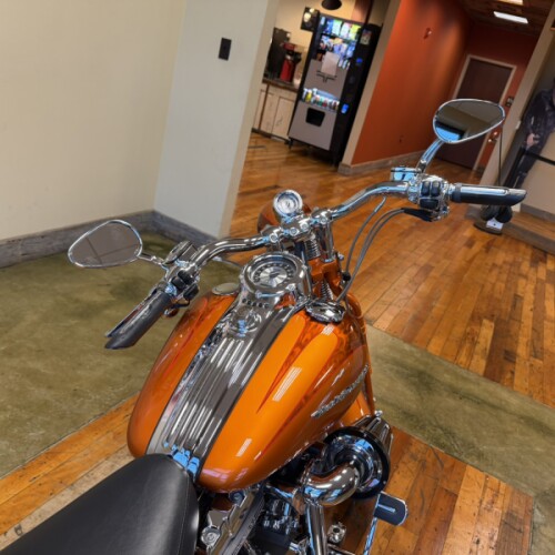 2008 Harley-Davidson® Screamin’ Eagle Softail Springer Inferno Orange with Fireburst Flames thumb 1