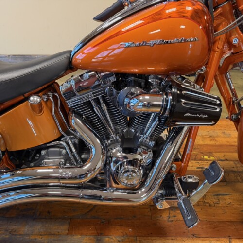 2008 Harley-Davidson® Screamin’ Eagle Softail Springer Inferno Orange with Fireburst Flames thumb 2