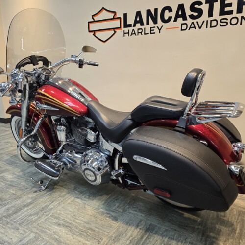 2014 Harley-Davidson® CVO™ Softail® Deluxe Crimson Sunglo/Ruby Flake  FLSTNSE thumb 0
