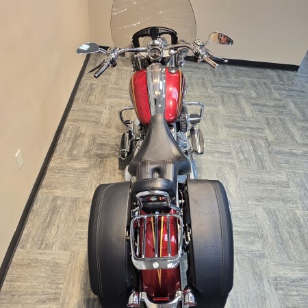 2014 Harley-Davidson® CVO™ Softail® Deluxe Crimson Sunglo/Ruby Flake  FLSTNSE thumb 1