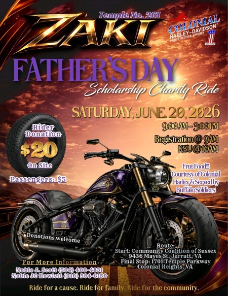 Zaki Father’s Day Scholarship Charity Ride & Cookout hosted by the Buffalo Soldiers