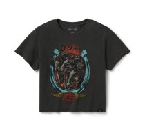 レディース ディッキーズ® × ハーレーダビッドソン®トリプルホースボクシーフィットTシャツ