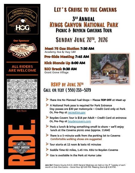Boyden Caverns Picnic Ride