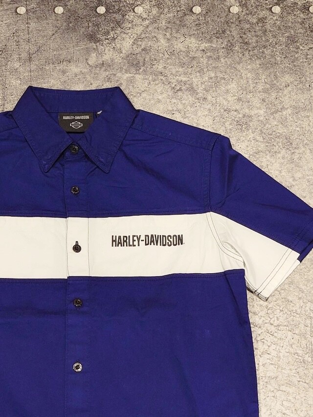 SHIRT-WOVEN,DARK BLUE/OFF WH | Harley-Davidson® 知立