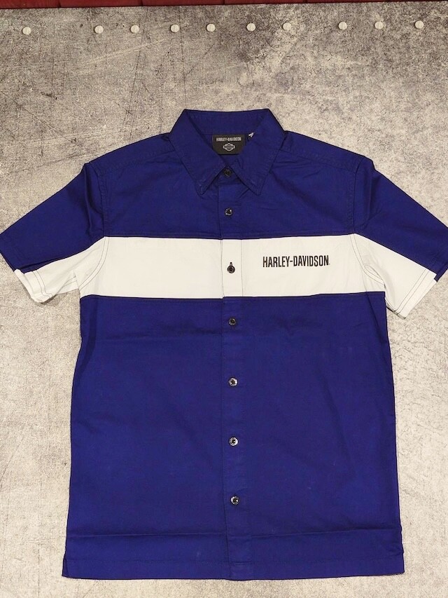 SHIRT-WOVEN,DARK BLUE/OFF WH | Harley-Davidson® 知立