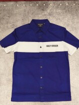 SHIRT-WOVEN,DARK BLUE/OFF WH