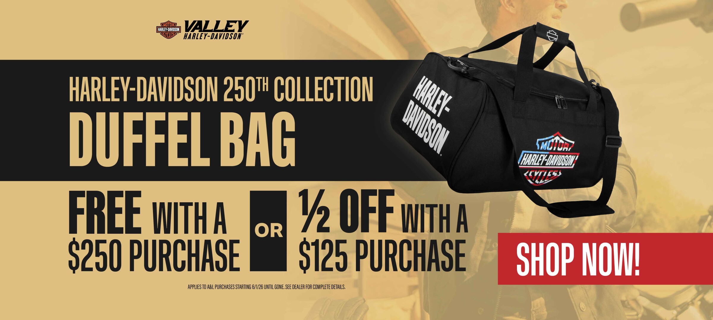 Harley Davidson 250th Collection Duffel Bag