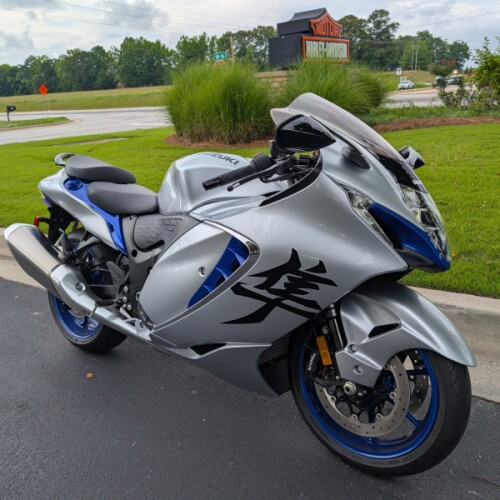 2025 Suzuki Hayabusa Metallic Mystic Silver / Pearl Vigor Blue thumb 3