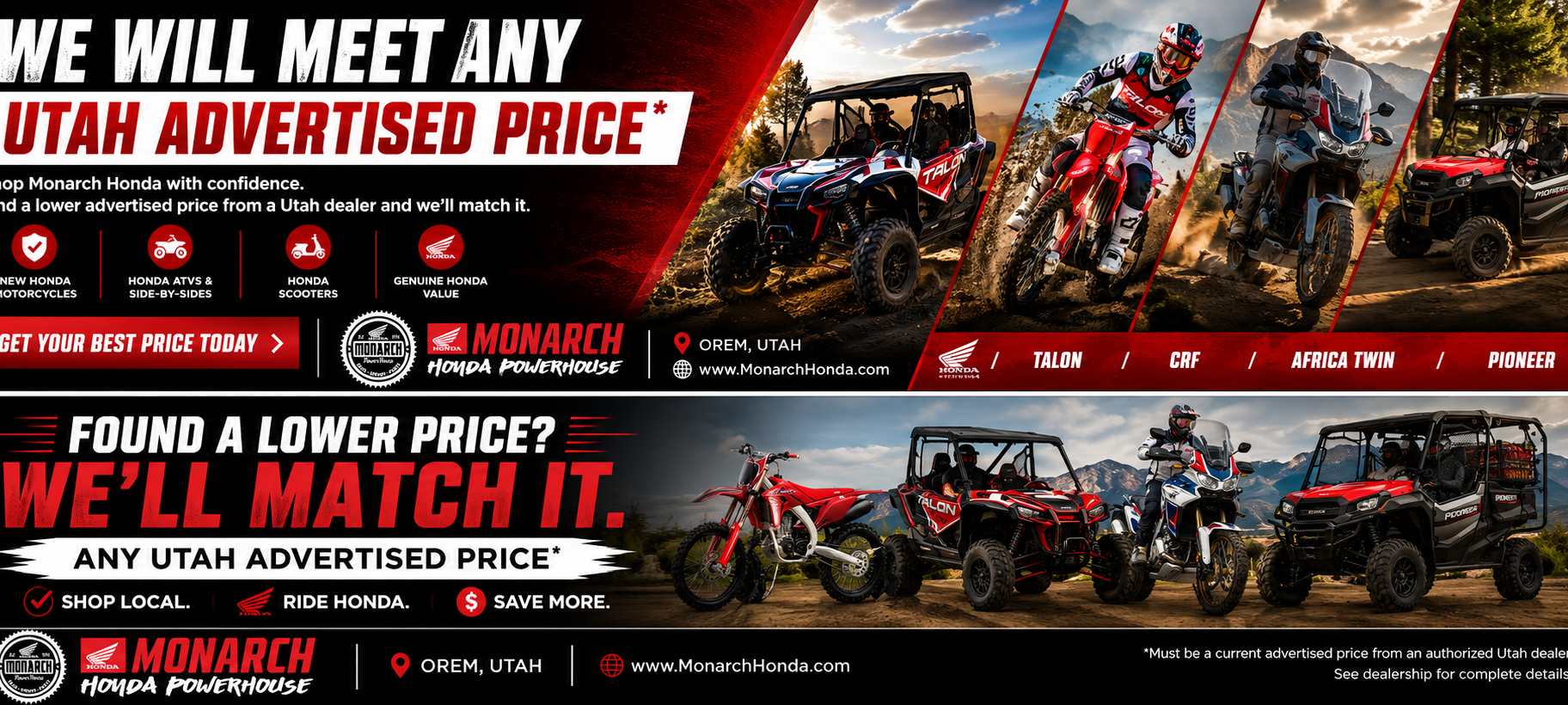 Monarch Honda Meet or Beat Banner