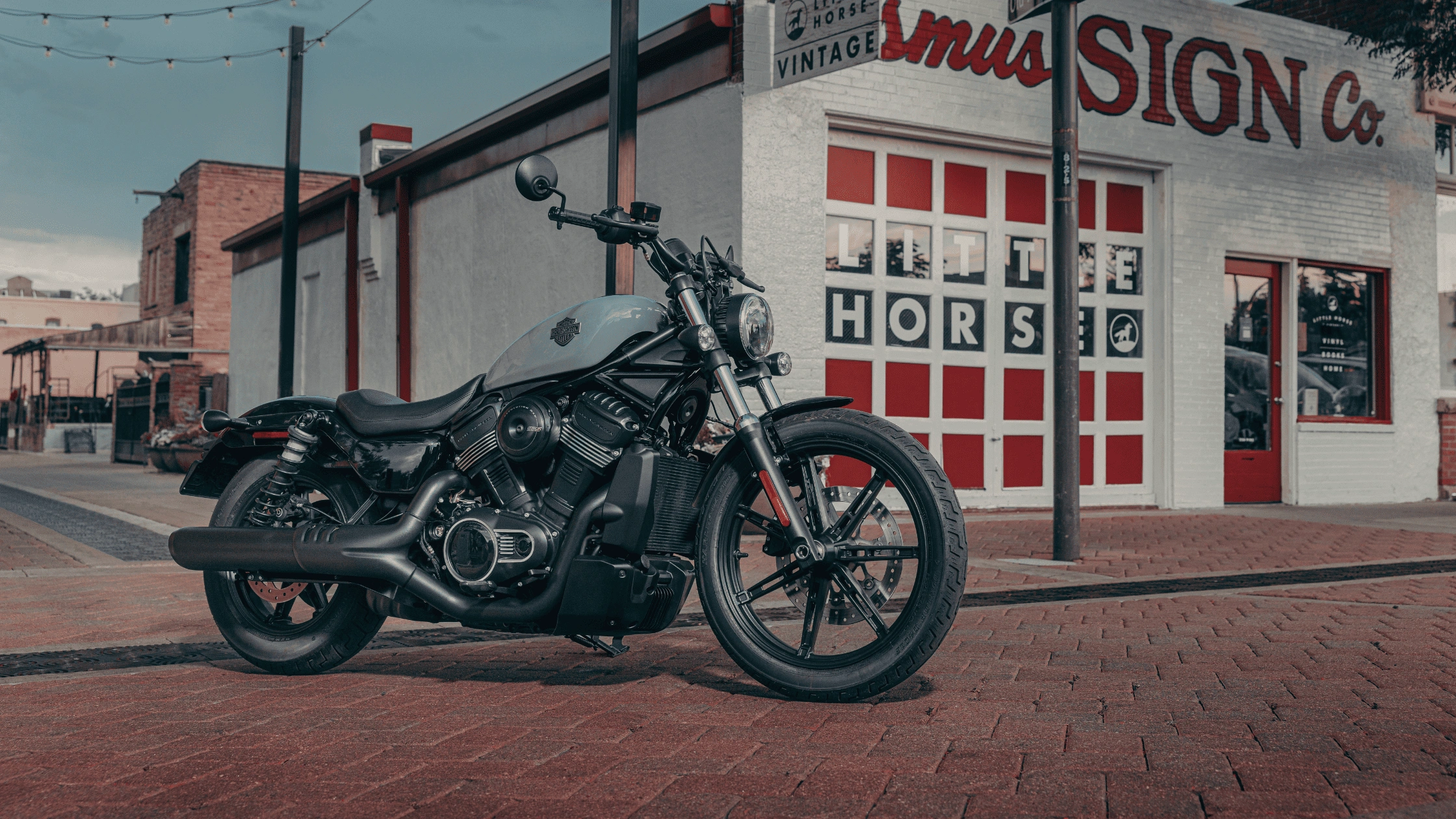 2026 Harley-Davidson Nightster Gray Bobber Parked Downtown Bentonville AR