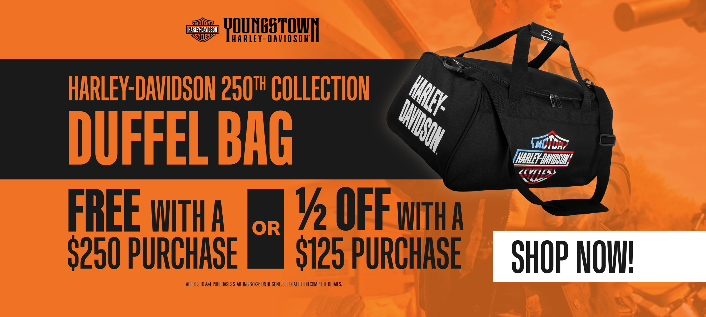 Harley Davidson 250th Collection Duffel Bag
