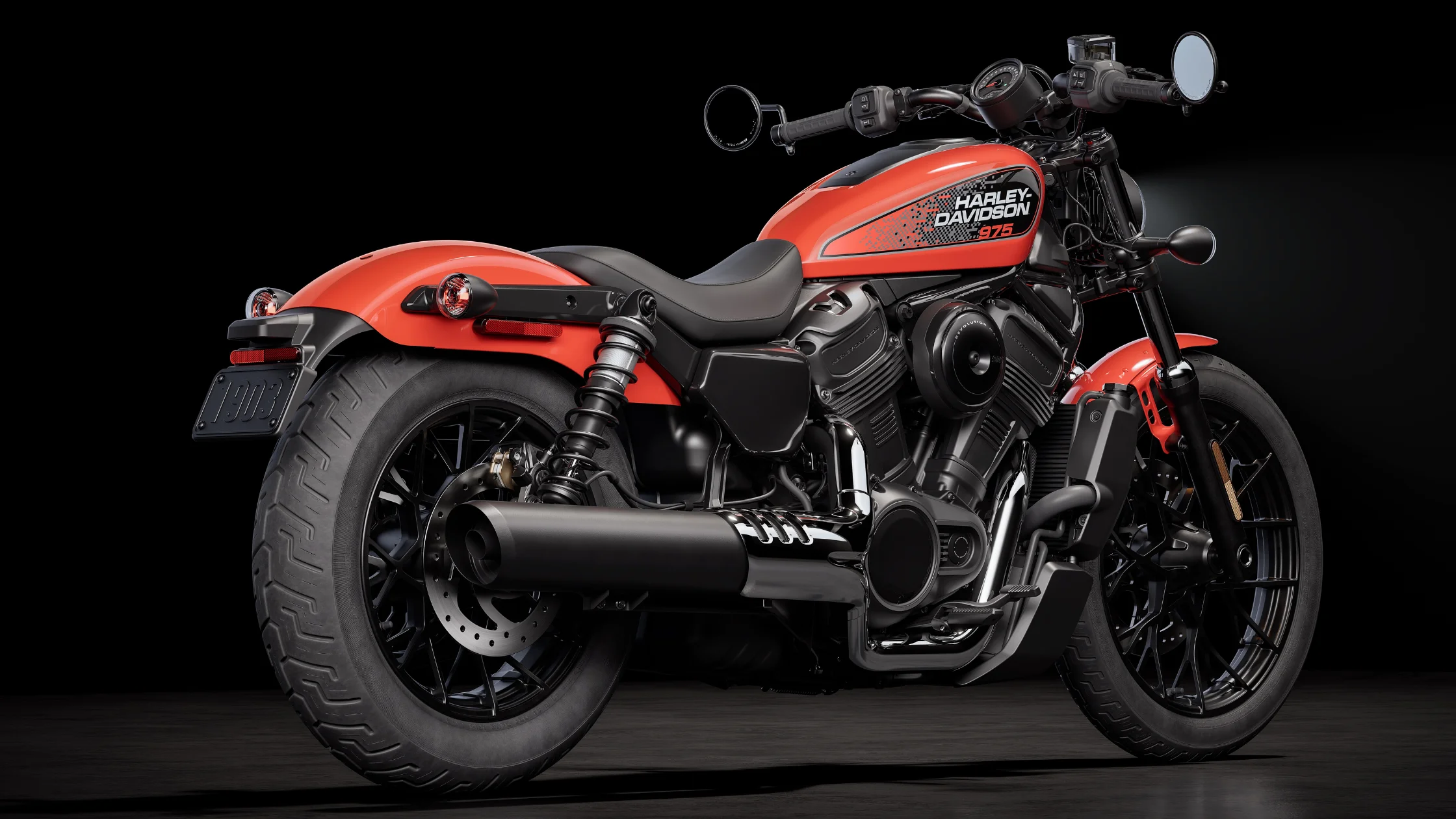 2026 Harley-Davidson® Nightster® motorcycle shown in a studio close-up on a black background