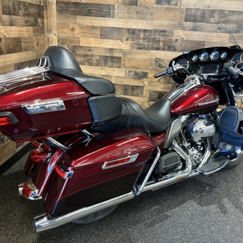 2015 Electra Glide Ultra Limited Two-Tone Mysterious Red Sunglo/Blackened Cayenne Sunglo FLHTK thumb 2