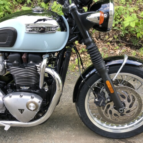 2023 Triumph Bonneville T120 Chrome Edition Chrome / Meriden Blue thumb 3