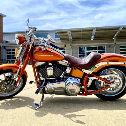 2008 Harley-Davidson Screamin’ Eagle Softail Springer Inferno Orange with Fireburst Flames thumb 0