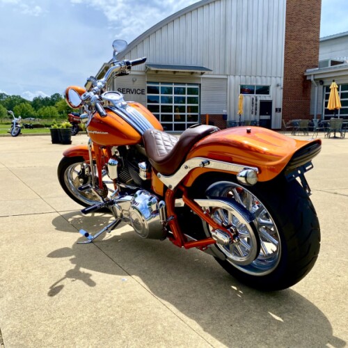 2008 Harley-Davidson Screamin’ Eagle Softail Springer Inferno Orange with Fireburst Flames thumb 1