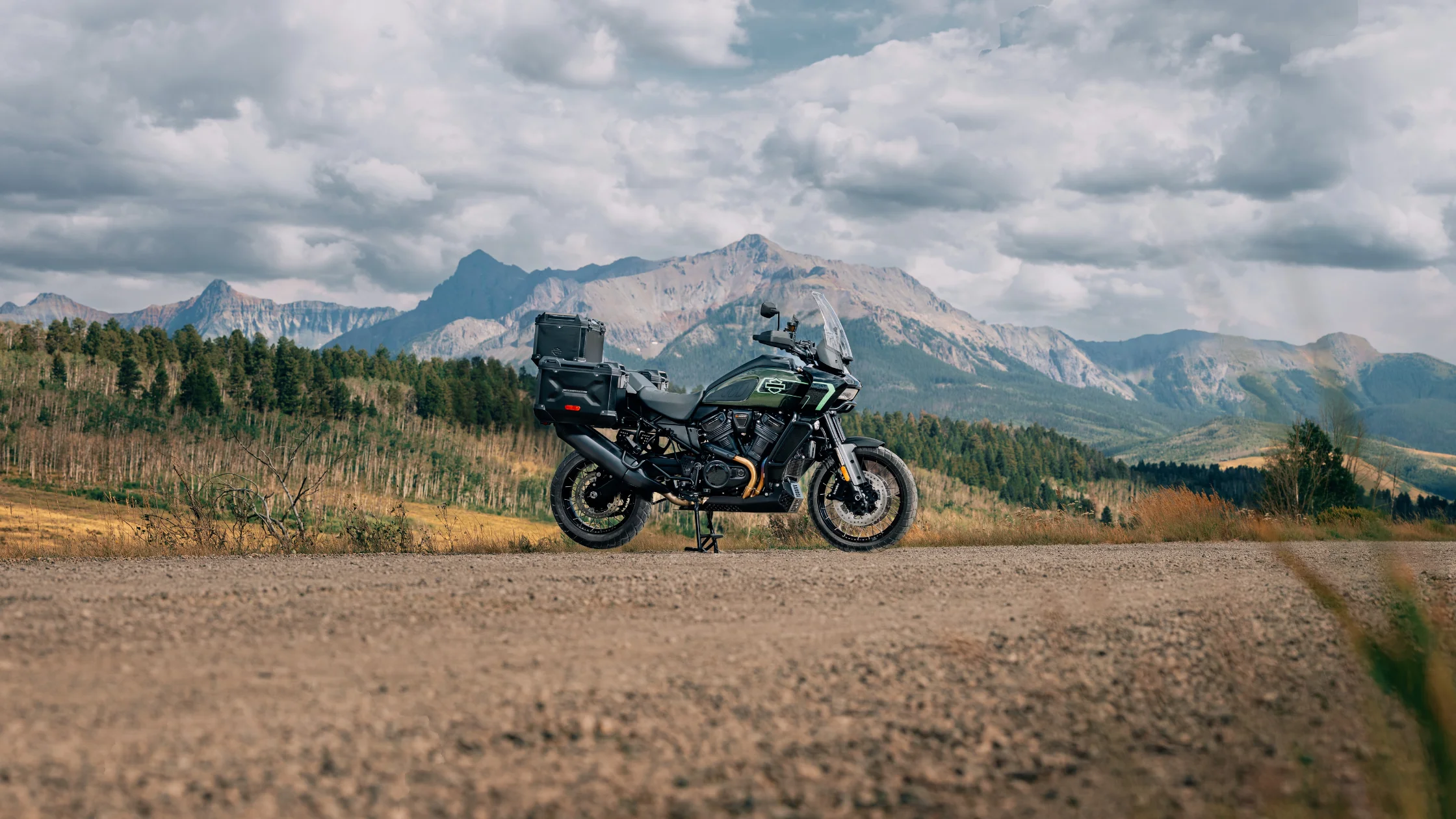 2026 Harley-Davidson® Pan America® 1250 Limited parked near mountain scenery