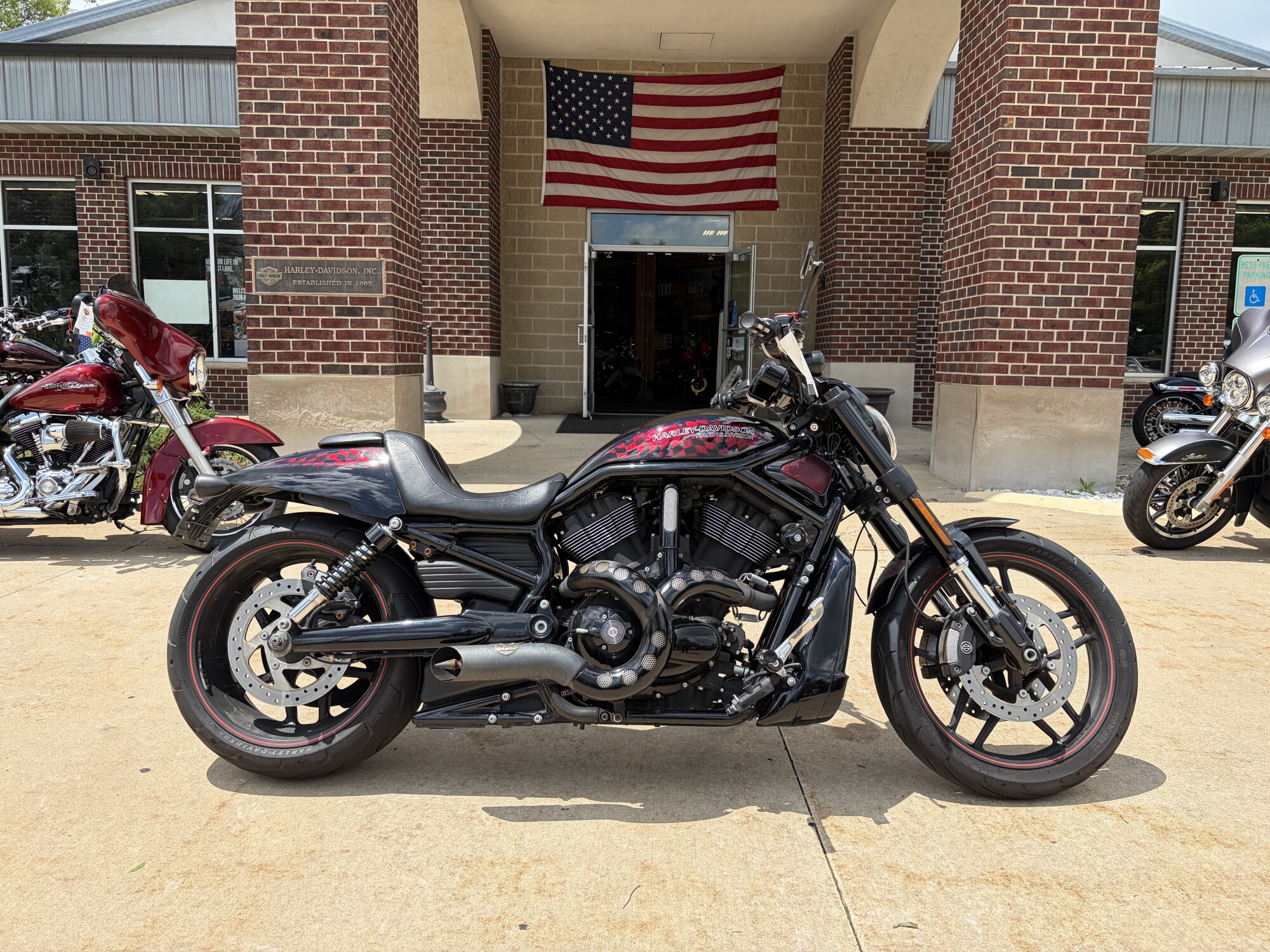 2015 Harley-Davidson® Night Rod® Special Vivid Black with Orange Pin Stripe Wheels
