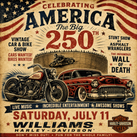 USA 250th birthday bash Vintage bike and car show