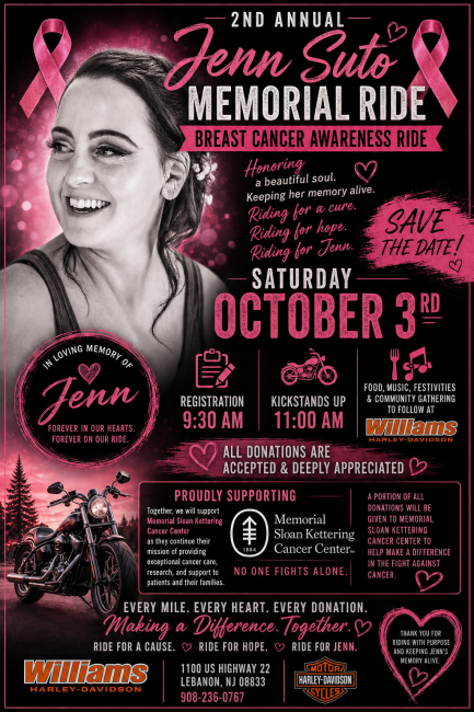 Annual Jennifer Suto Breast Cancer Awareness Ride and Event