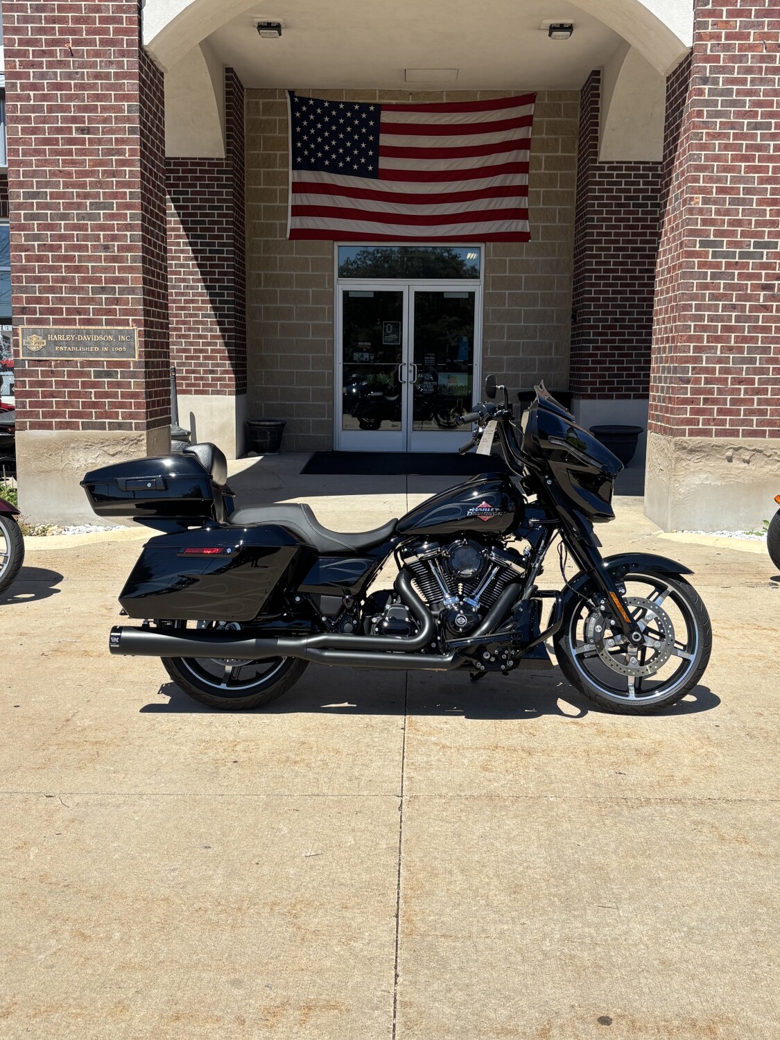 2025 Harley-Davidson® Street Glide® Midnight Firestorm - Black Finish with tour pack and motor work!