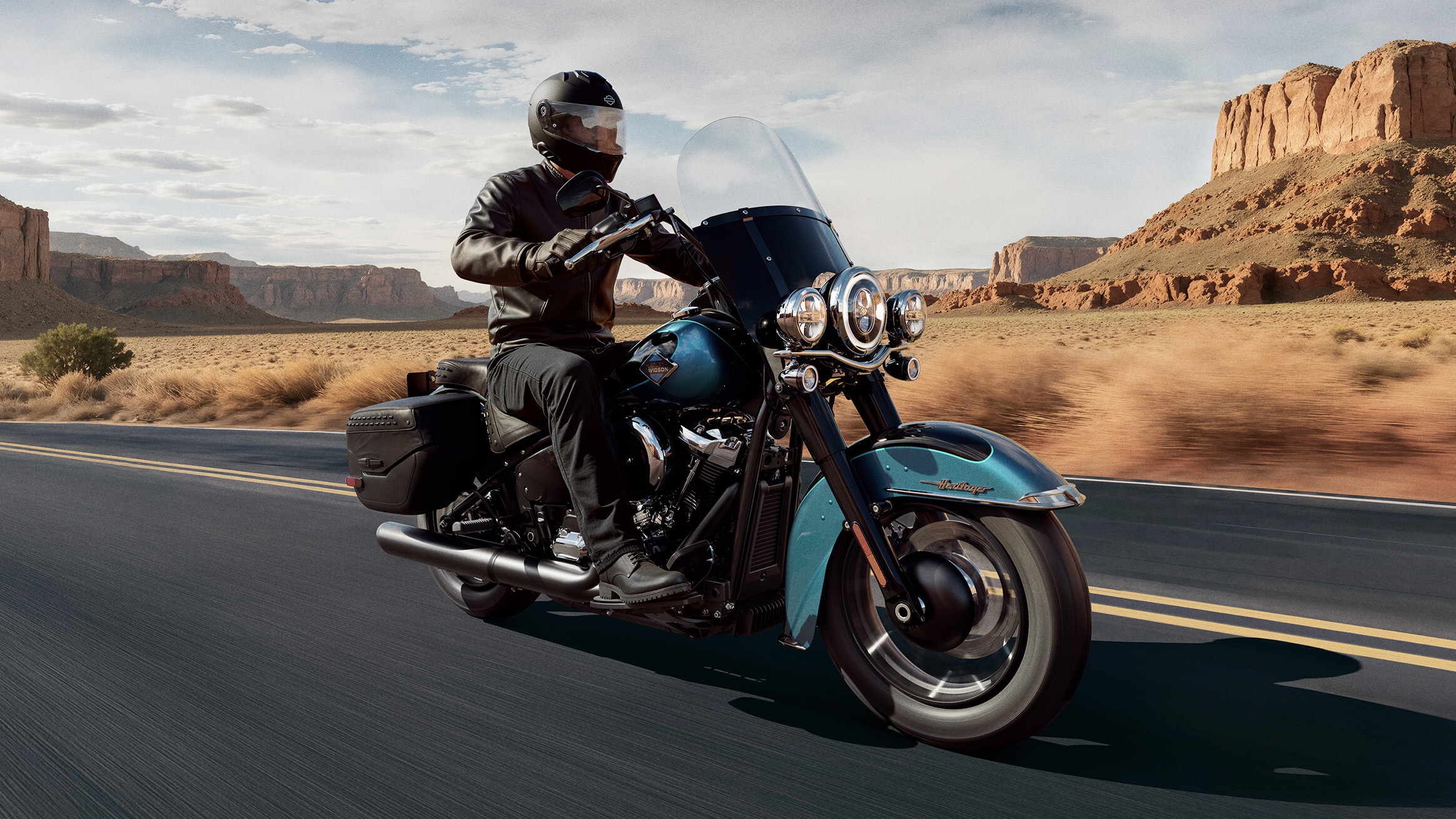 New 2026 Harley-Davidson Heritage Classic motorcycle on the open road