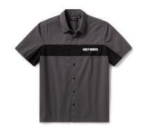 Harley-Davidson エッセンシャル カラーブロックメカニックシャツ #96190-26VM アスファルト