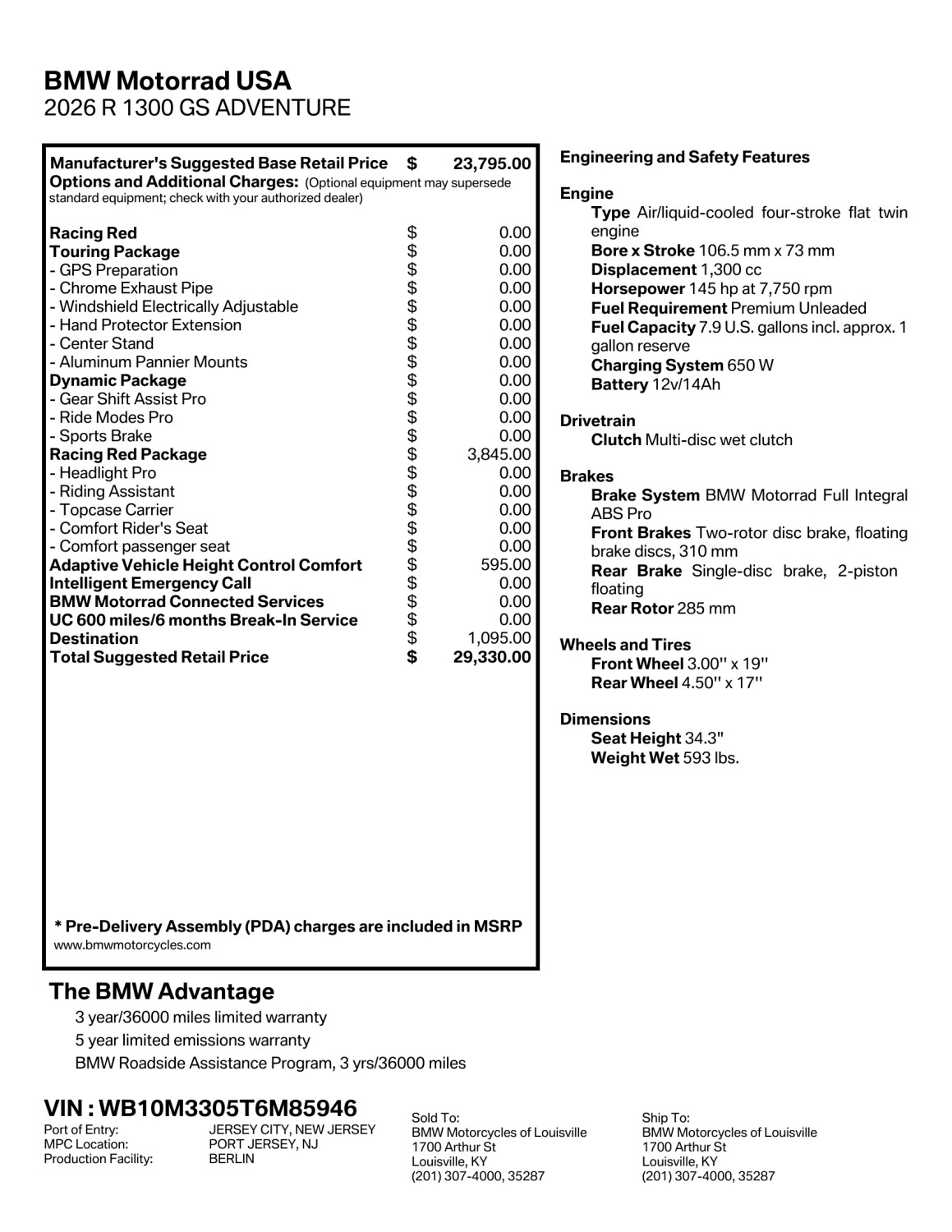 2026 BMW Motorrad R 1300 GS Adventure | $2,500 Cash Rebate, photo 2