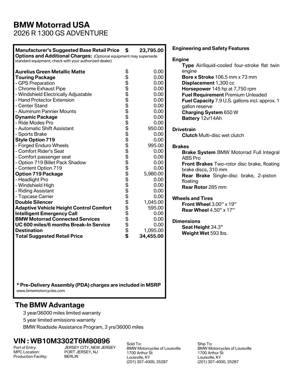 2026 BMW Motorrad R 1300 GS Adventure | $2,500 Cash Rebate, photo 2