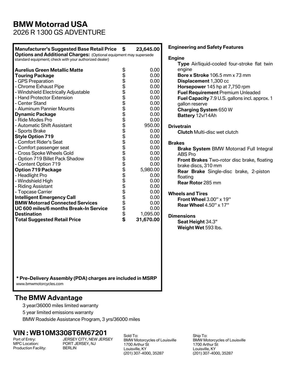 2026 BMW Motorrad R 1300 GS Adventure | $2,500 Cash Rebate, photo 2