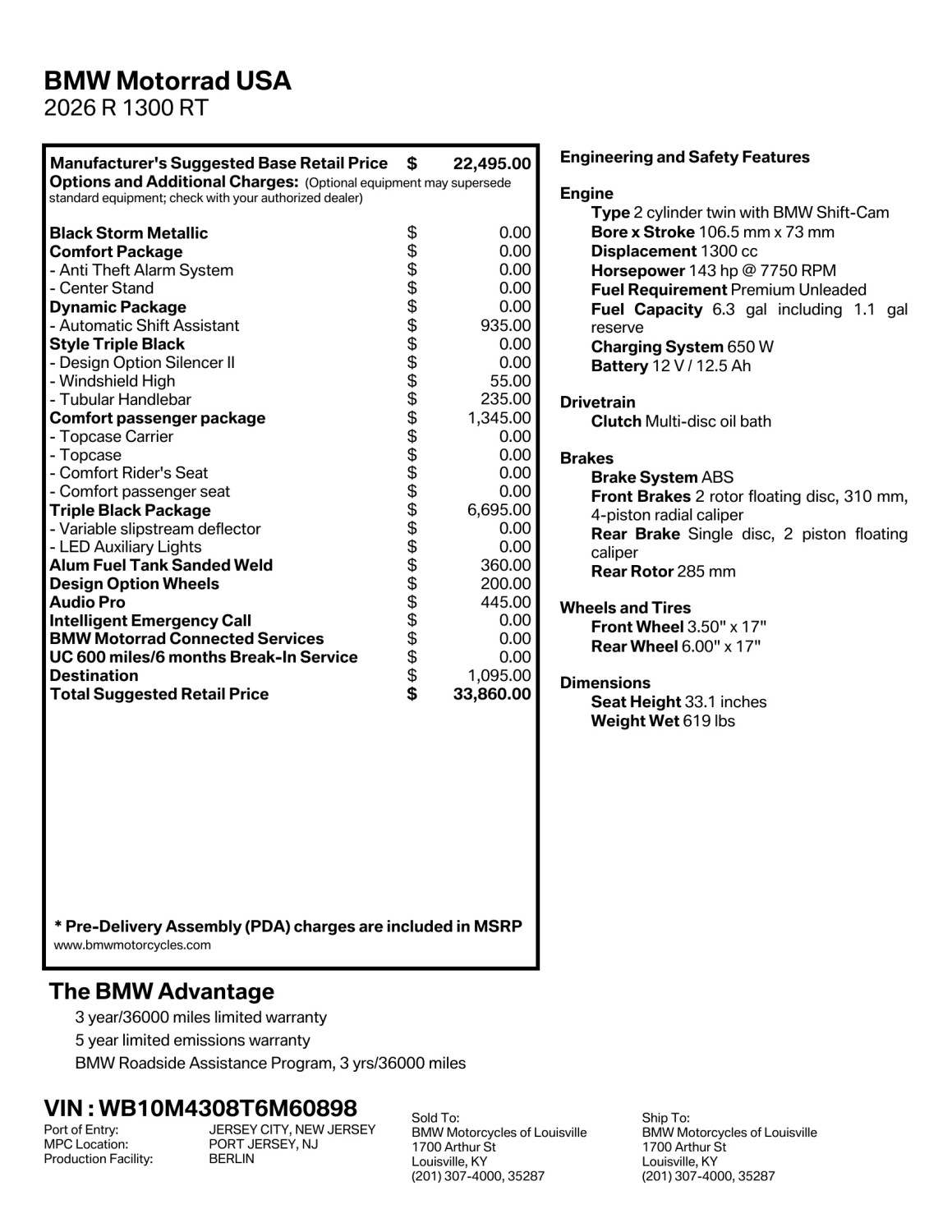 2026 BMW Motorrad R 1300 RT | $1,000 Cash Rebate, photo 2