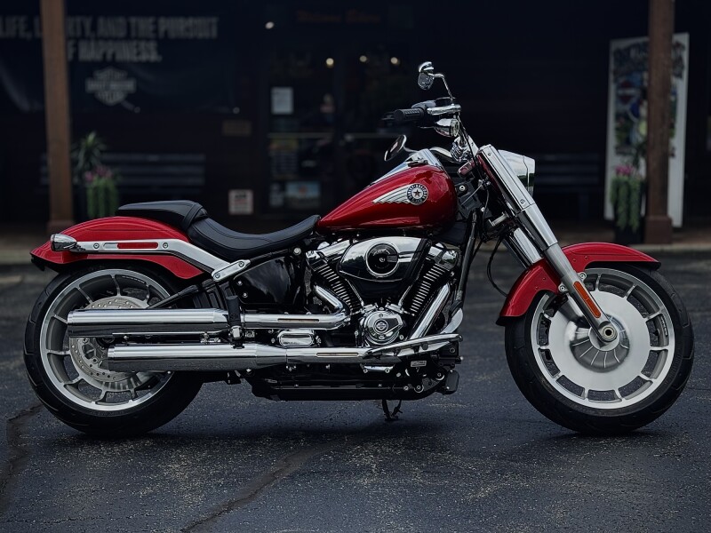 2026 Harley-Davidson® Fat Boy® Brilliant Red Chrome Trim