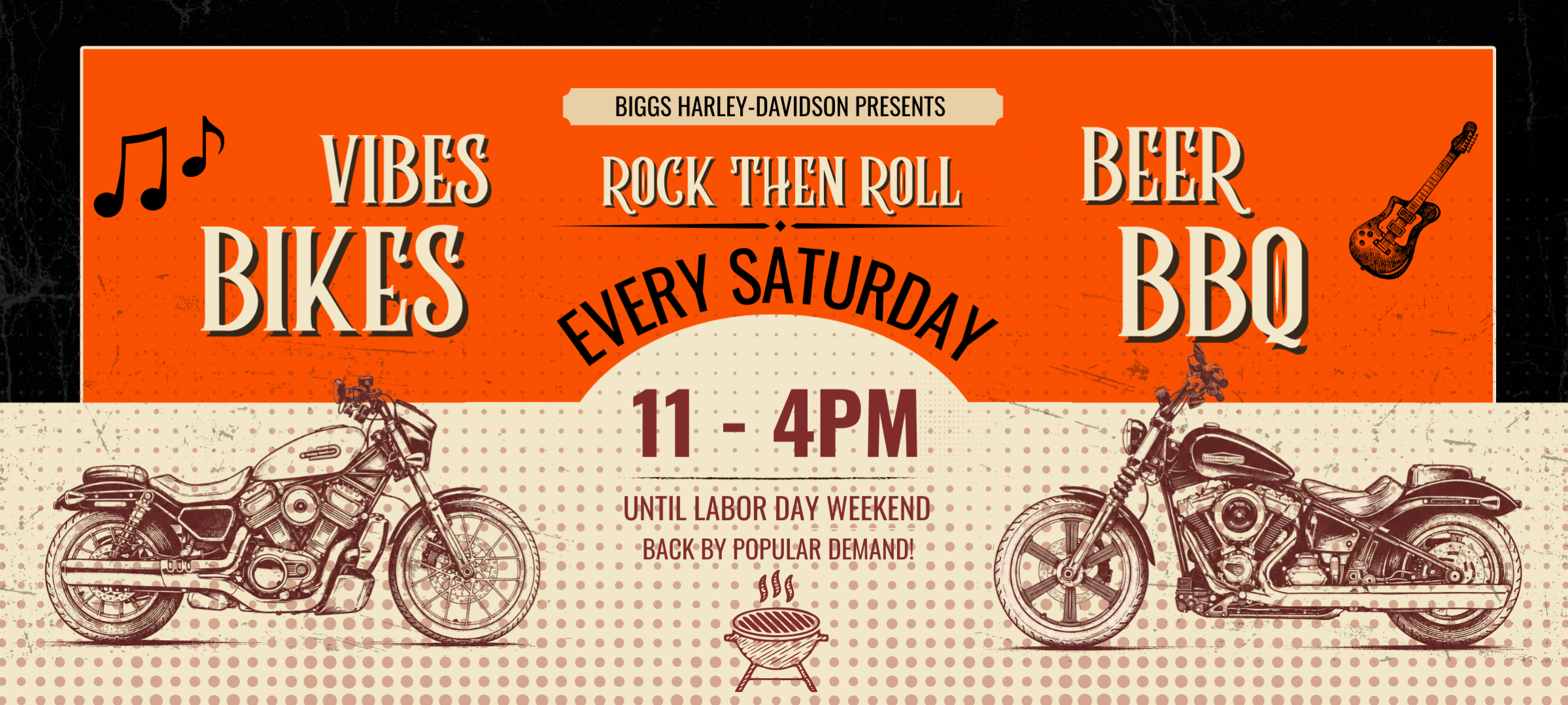 Vibes, Beer, Bikes, BBQ Rock Then Roll