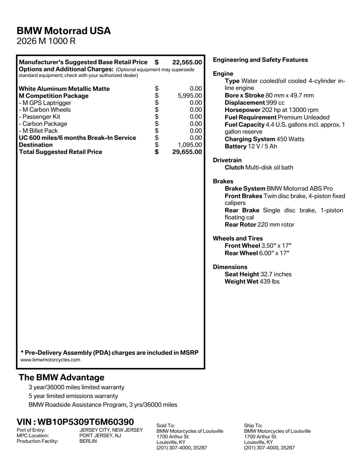 2026 BMW Motorrad M 1000 R | $750 Cash Rebate, photo 2