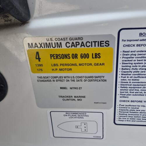 2015 Nitro Z7~Mercury 150HP w/294 Hours & Single Axle Trailer  thumb 2